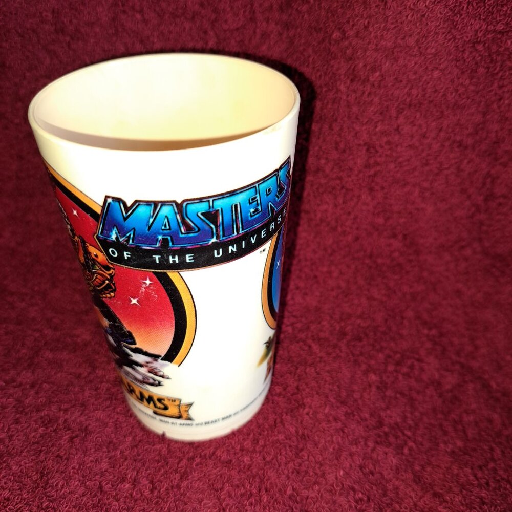 Vtg 1983 Mattel Masters of the Universe Man-at-Arms&Beast Man Plastic Deka Cup - Picture 8 of 12